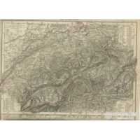 La Svizzera Stampa Antica Atlante di Stieler Giusto Perthes Gotha