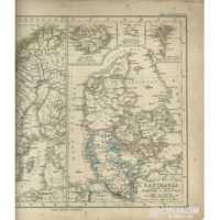Svezia Norvegia e Danimarca Stampa Antica Atlante di Stieler Giusto Perthes Gotha