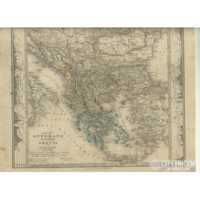 Impero Ottomano in Europa Stampa Antica Atlante di Stieler Giusto Perthes Gotha