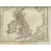 Isole Britanniche Stampa Antica Atlante di Stieler Giusto Perthes Gotha