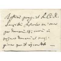 Manoscritto Autografo Gioachino Rossini Promemoria per Importante Appuntamento