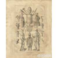 Armature e Finimenti Antica Stampa Settecentesca