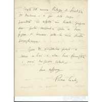 Lettera Autografo Primo Conti a Petrozzani Pittura Tribunale Milano Giustizia del Cielo e della Terra