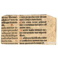 Frammento di Incunabolo Bicromatico Salmo 75 della Sacra Bibbia Libro dei Salmi di Davide Maestro del Coro Asaf